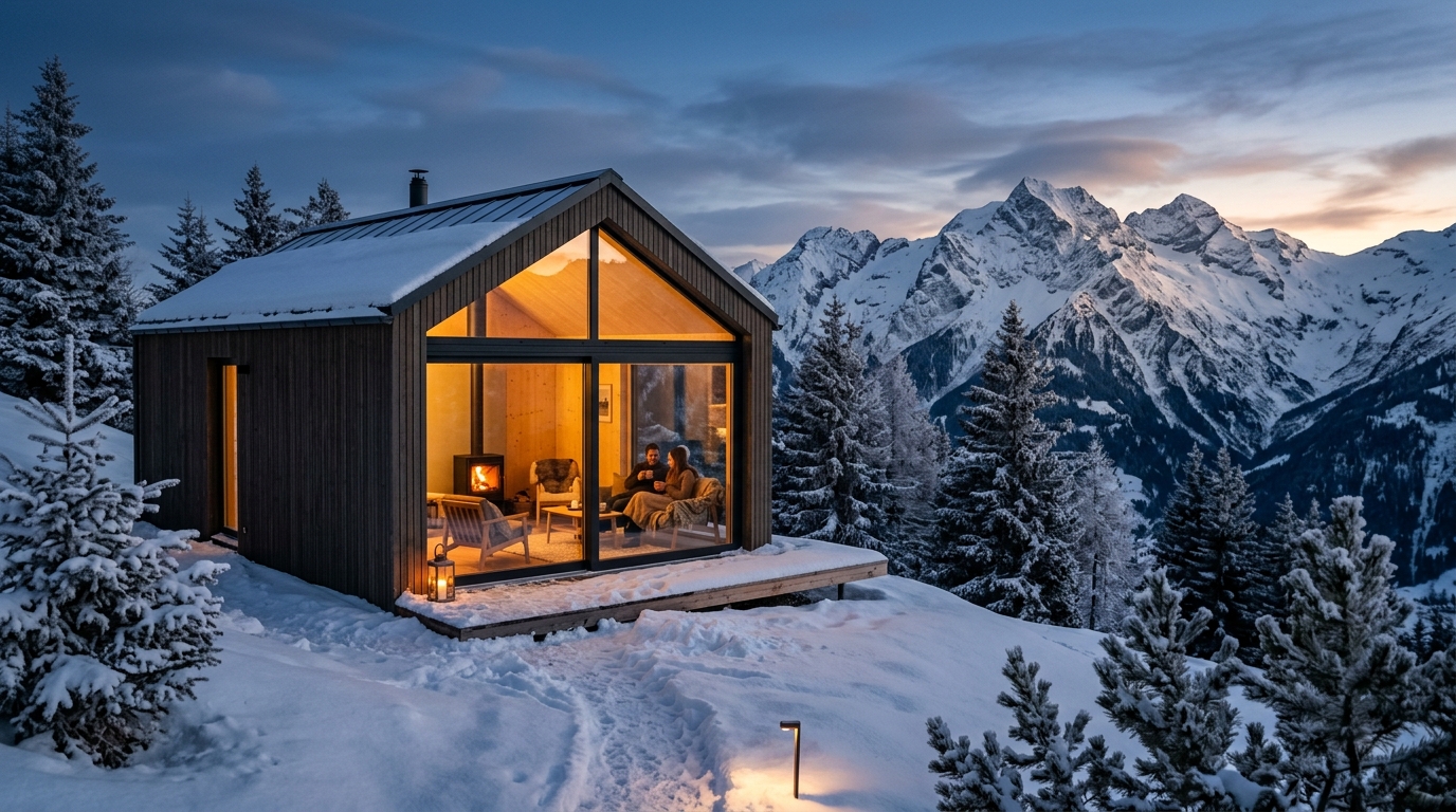 micro chalet neige montagne